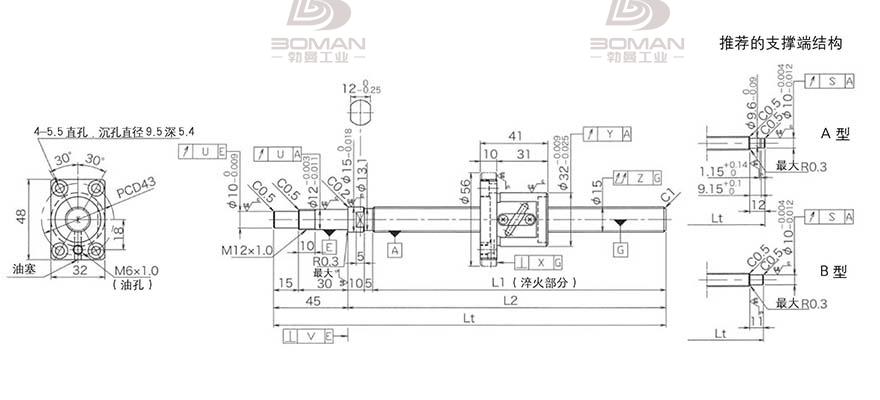 KURODA GP1504DS-BALR-0600B-C3S 江苏黑田滚珠丝杠维修费用