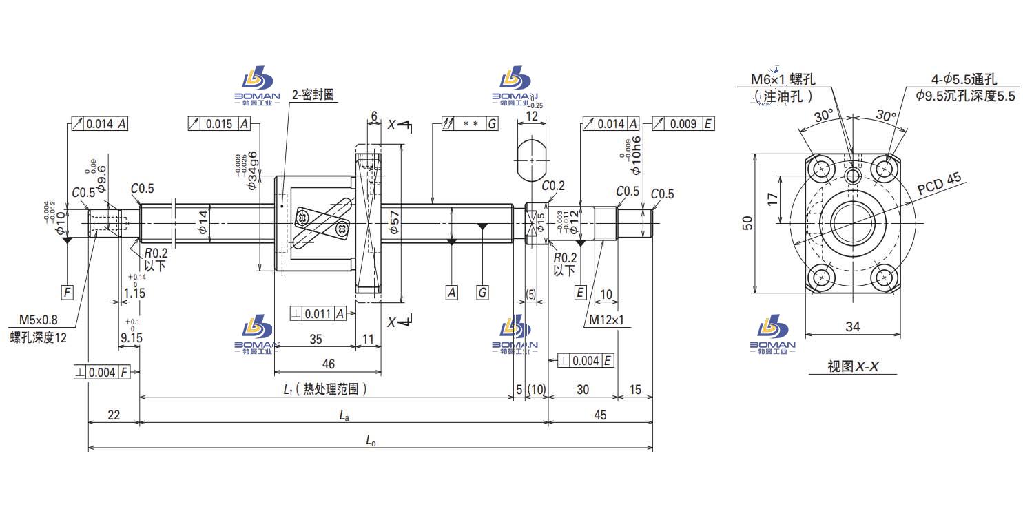 W1406FA-4-C5T8    BB L    5-FA标准滚珠丝杠