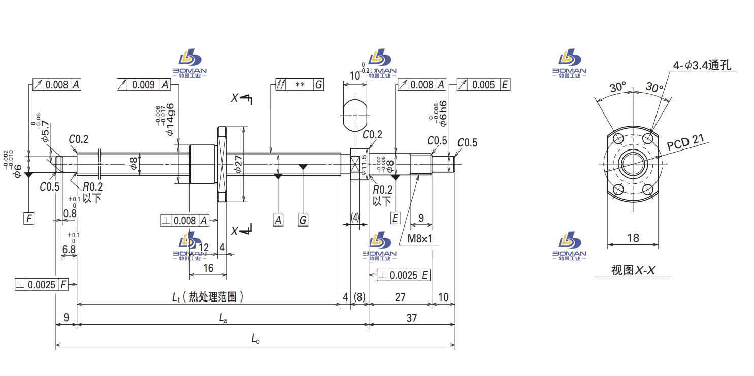 W0800MA-2Y-C3T1-SA标准滚珠丝杠