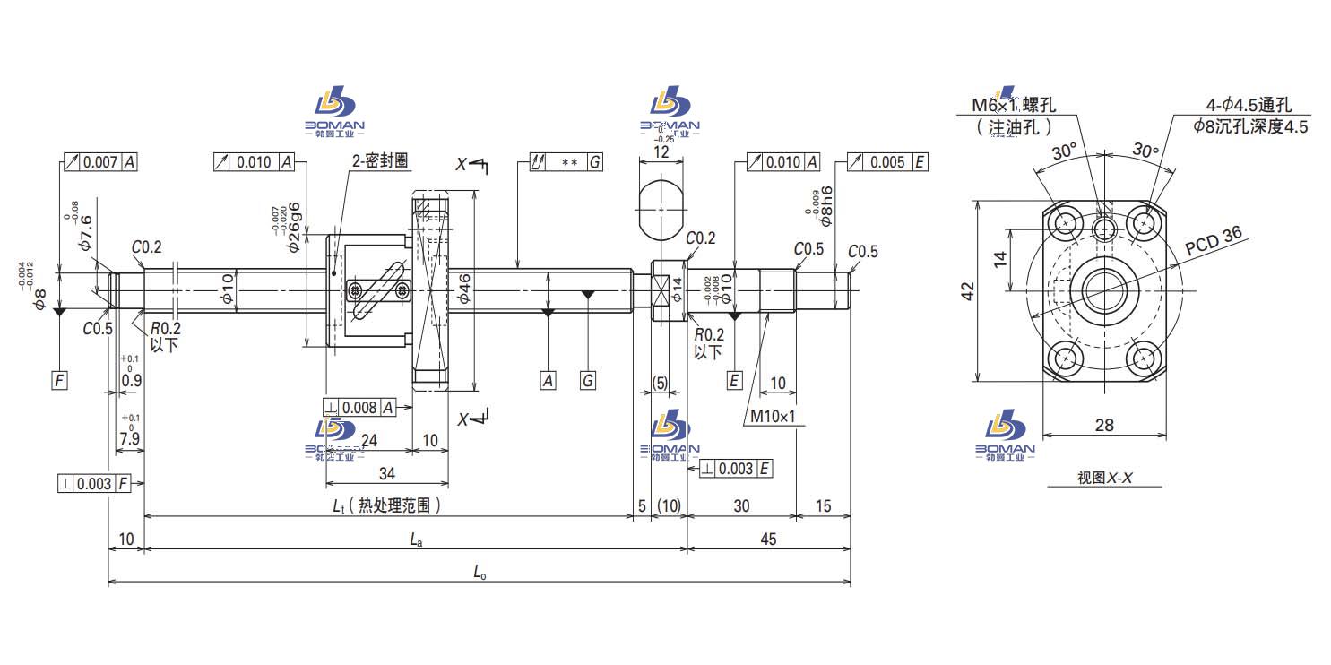 W1001FA-3P-C3Z4-FA标准滚珠丝杠