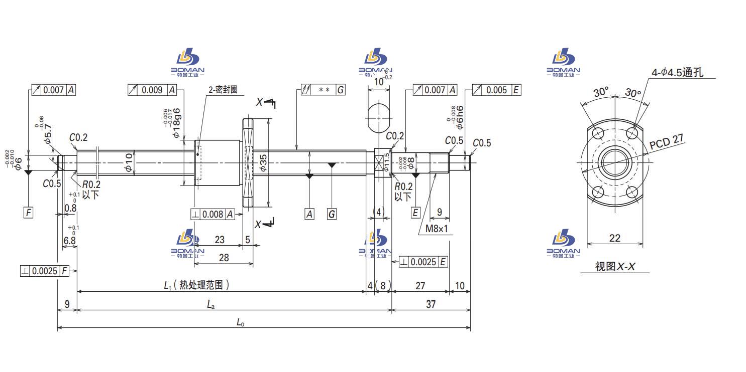W1002MA-2Y-C3T2-SA标准滚珠丝杠