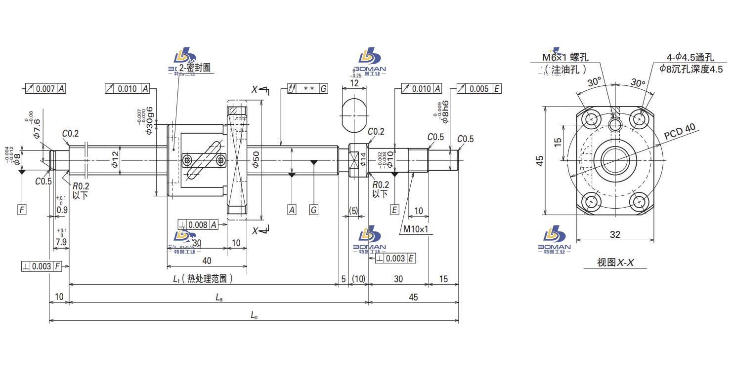 W1202FA-2-C3T5-FA标准滚珠丝杠