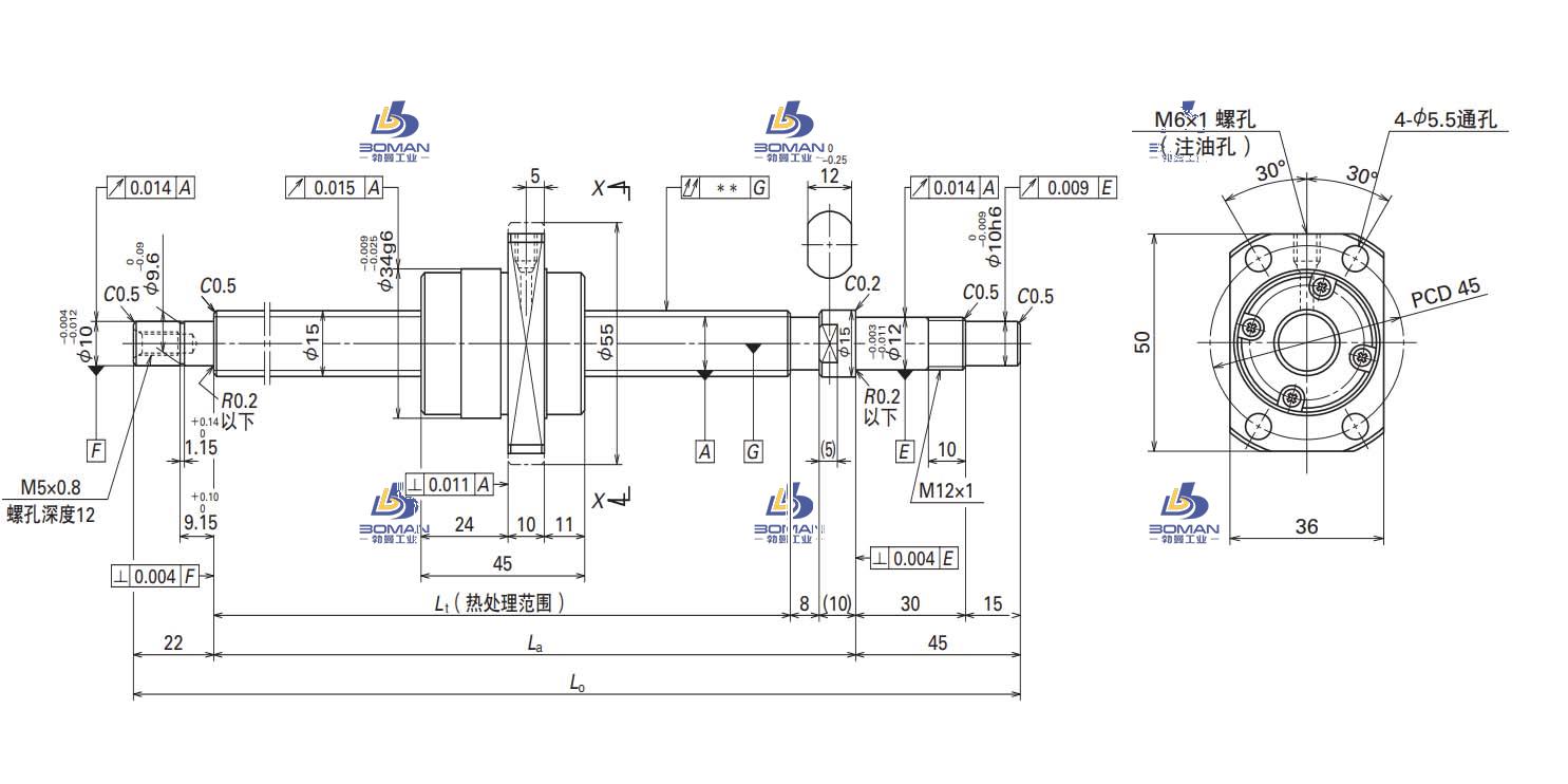 W1506FA-7PG-C5Z20-轴端完成品滚珠丝杠