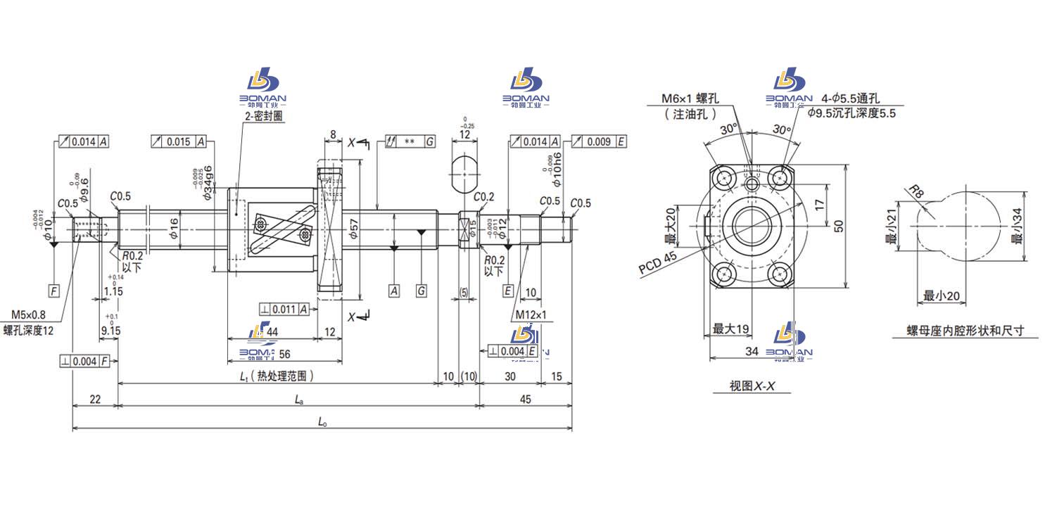W1604FA-6-C5T16-MA标准滚珠丝杠