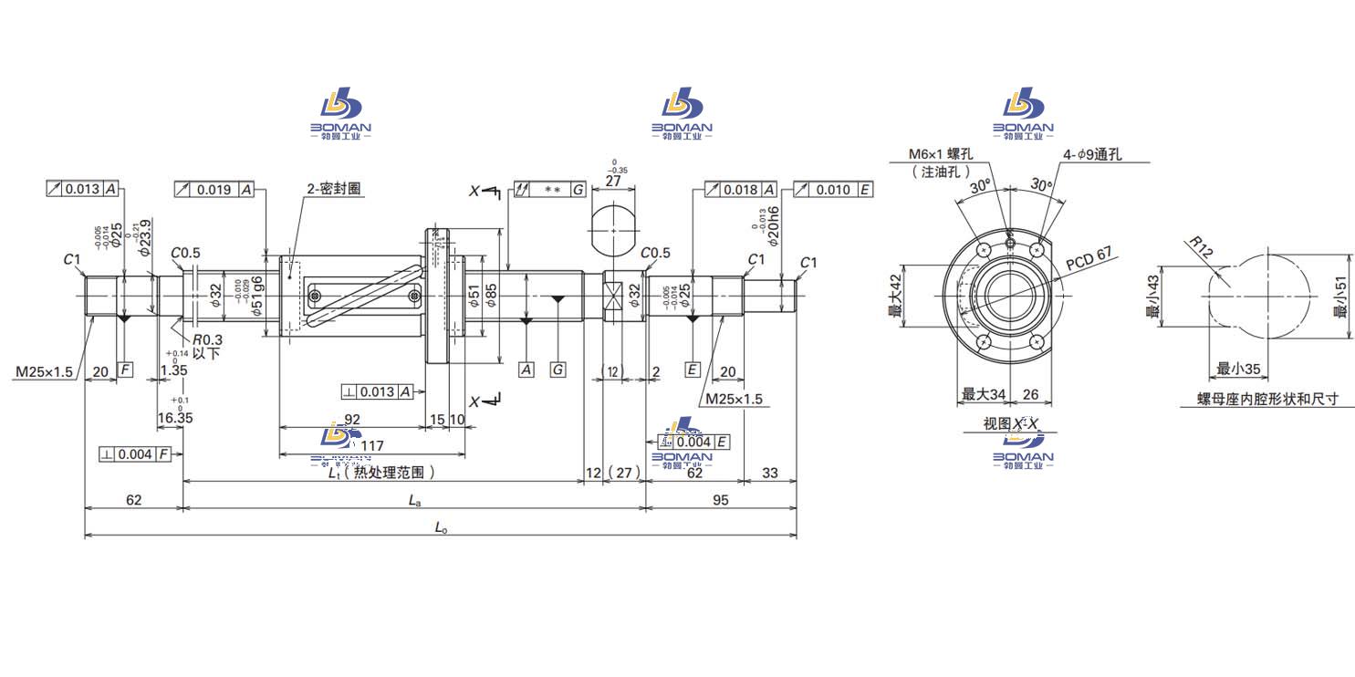 W3211FA-1P-C5Z25-MA标准滚珠丝杠