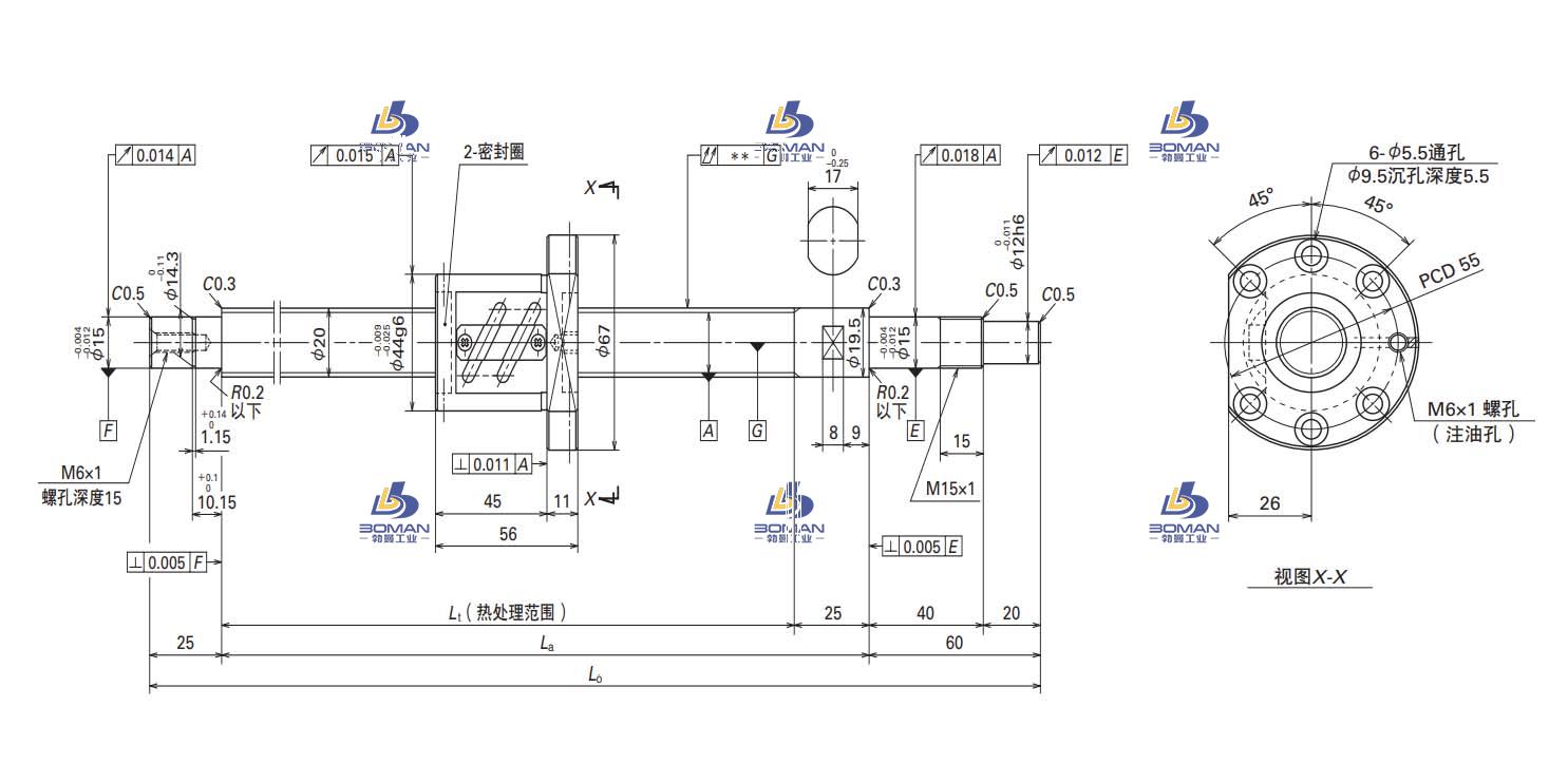 W2002SA-3P-C5Z5-SA标准滚珠丝杠