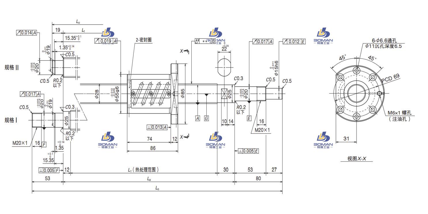 W2807SA-2Z-C5Z5-FA标准滚珠丝杠