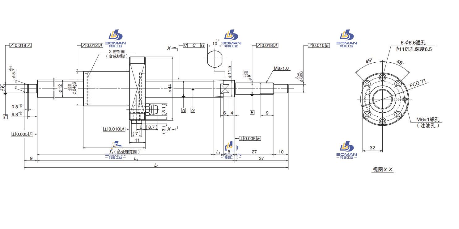 W3206SA-2Z-C5Z5-SA标准滚珠丝杠