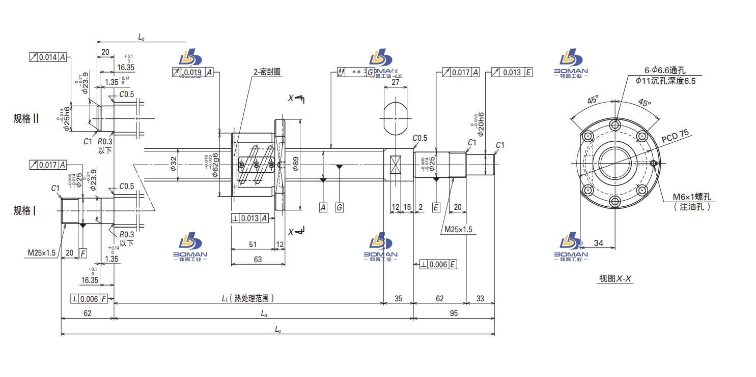 W3203SA-3P-C5Z6-FA标准滚珠丝杠