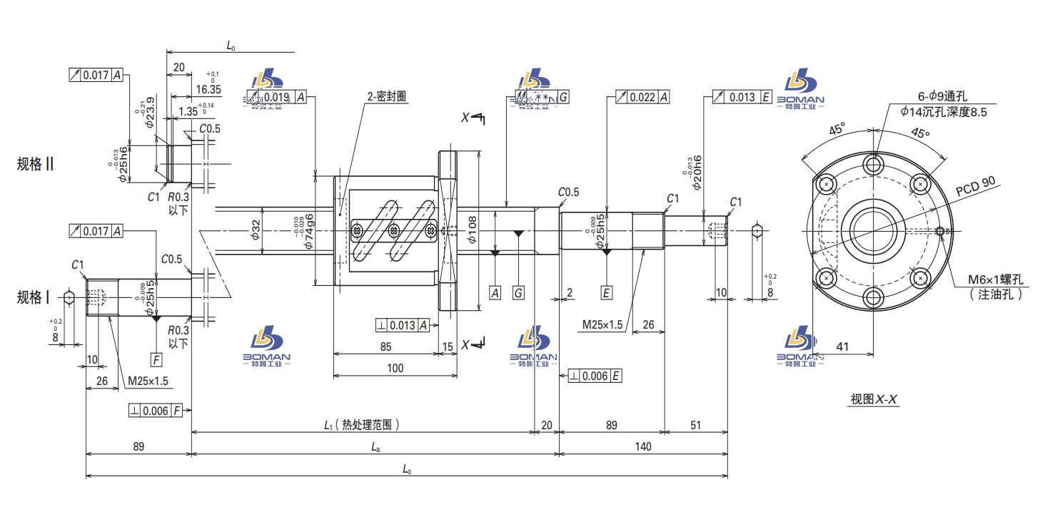 W3203SA-6Z-C5Z10-MA标准滚珠丝杠