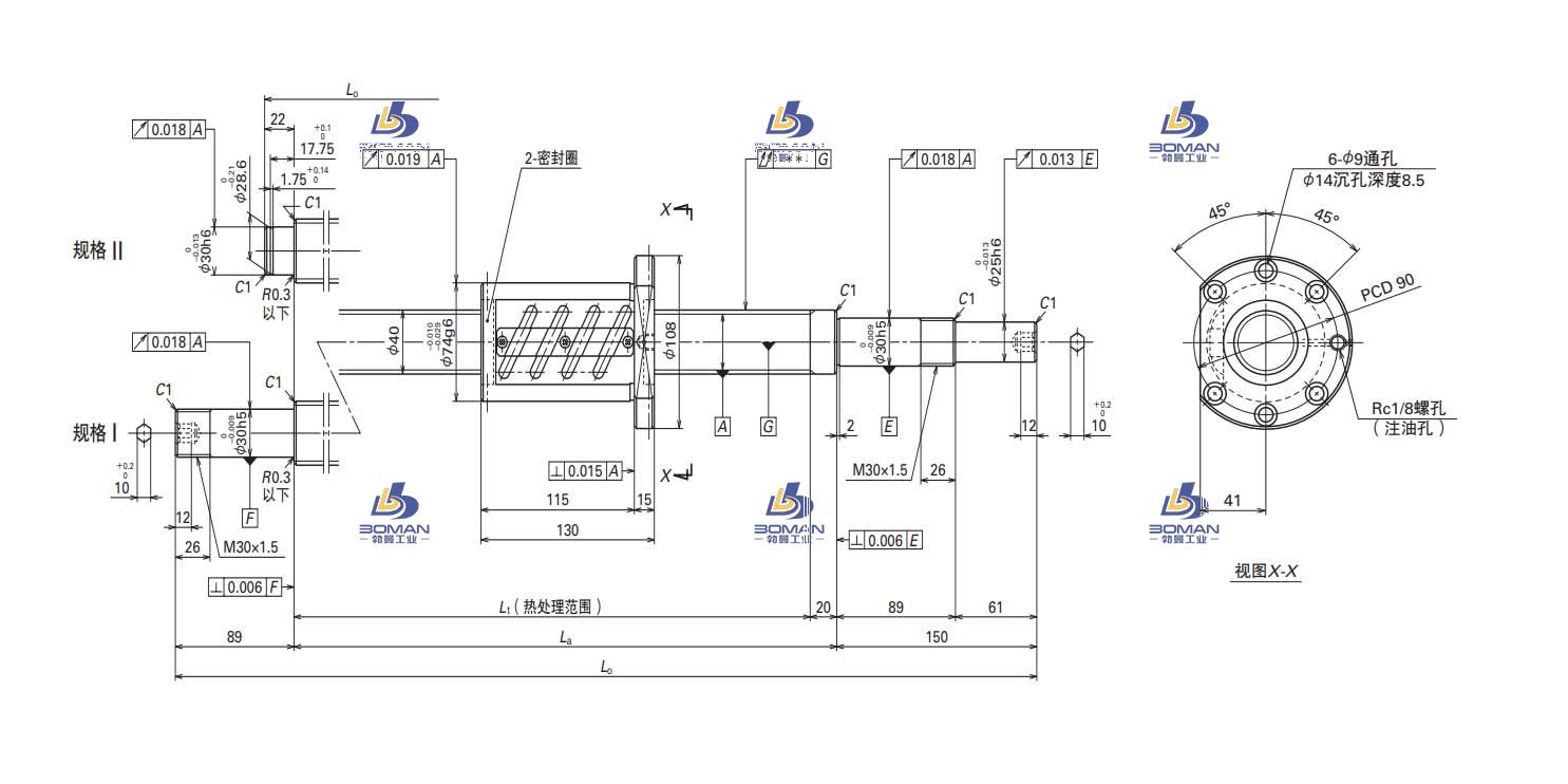 W4015SA-2Z-C5Z8-轴端完成品滚珠丝杠