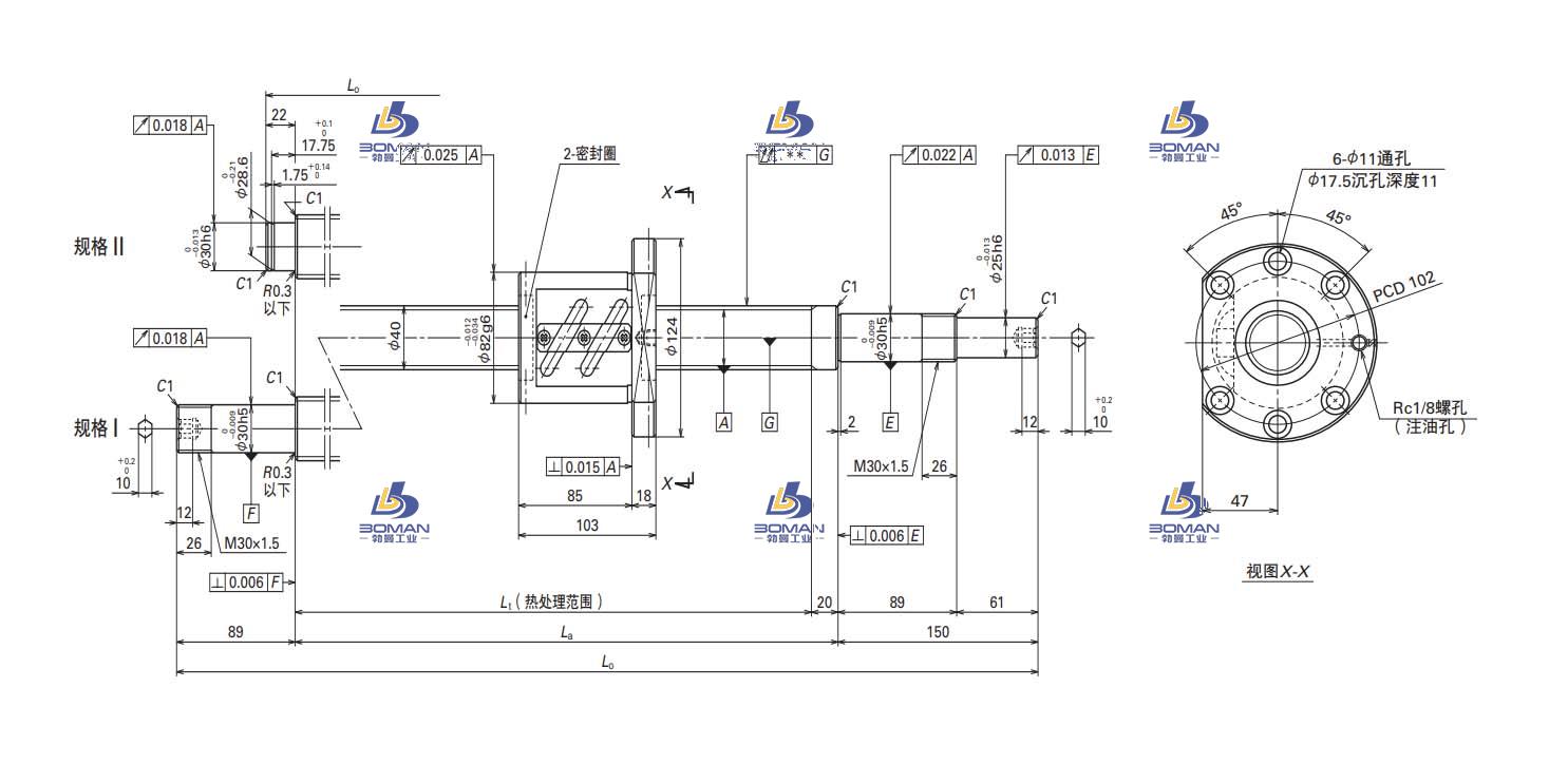 W4009SA-3Z-C5Z10-FA标准滚珠丝杠
