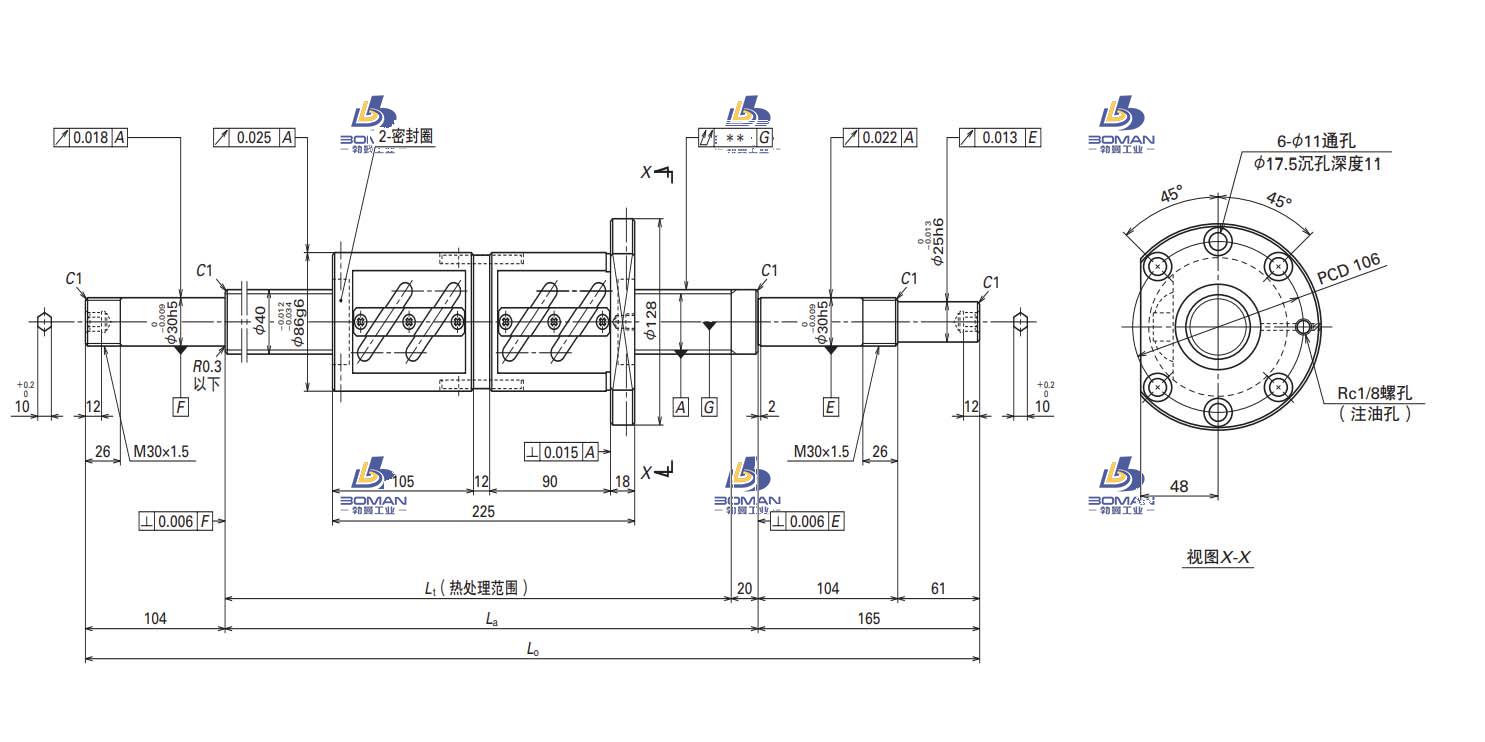W4017SA-4D-C5Z12-FA标准滚珠丝杠