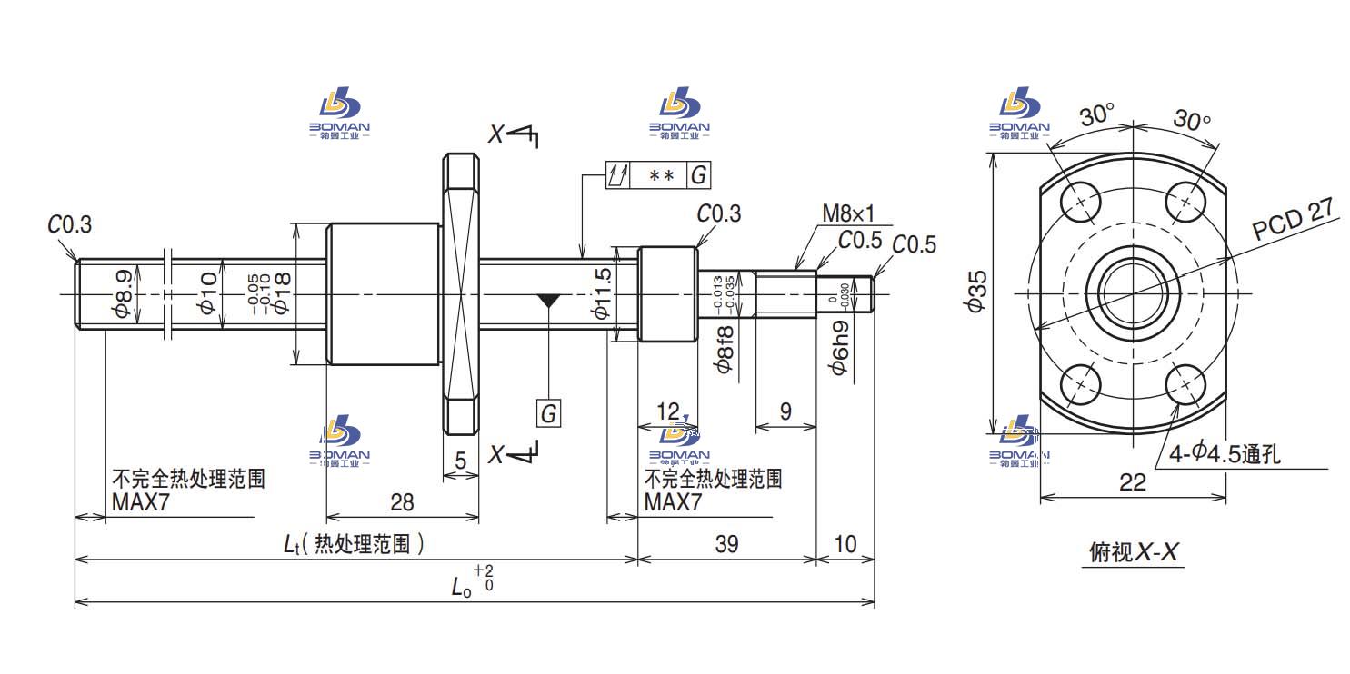 RMA1002C7S-250-RNFTL滚珠丝杠